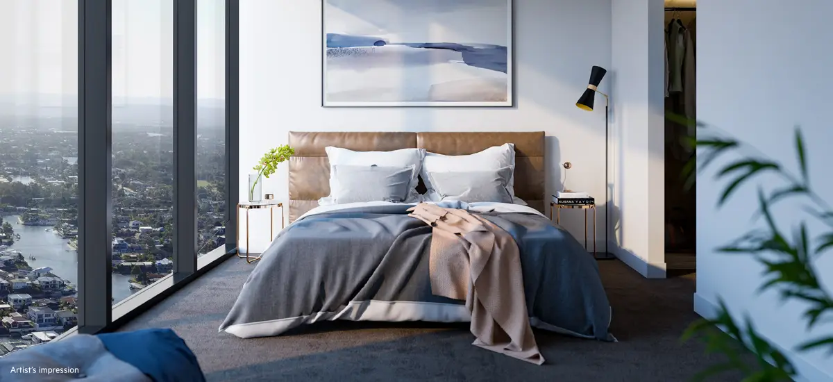 off the plan apartment for sale The Star Residences Gold Coast bedroom