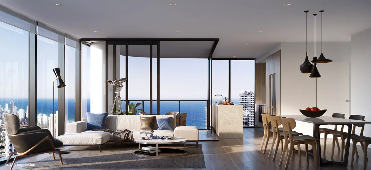 off the plan apartment for sale The Star Residences Gold Coast dining room