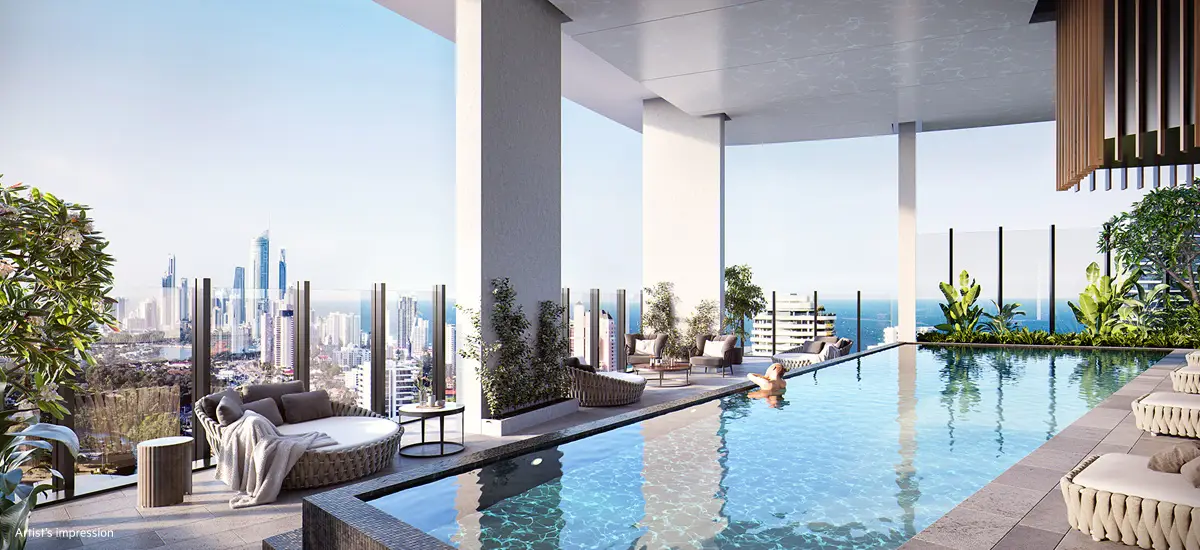 off the plan apartment for sale The Star Residences Gold Coast pool